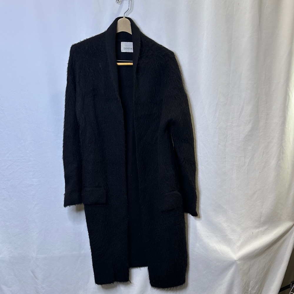 Laneus black sweater coat with open front.  Size 40.  Drop shoulder.  EUC